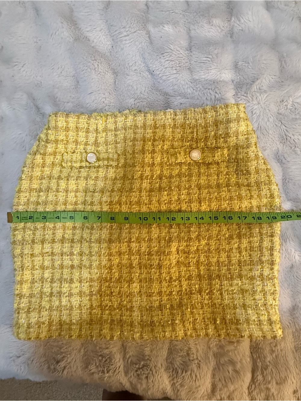 L'ATISTE Yellow Tweed Two-Piece Skirt Set - Picture 9 of 12